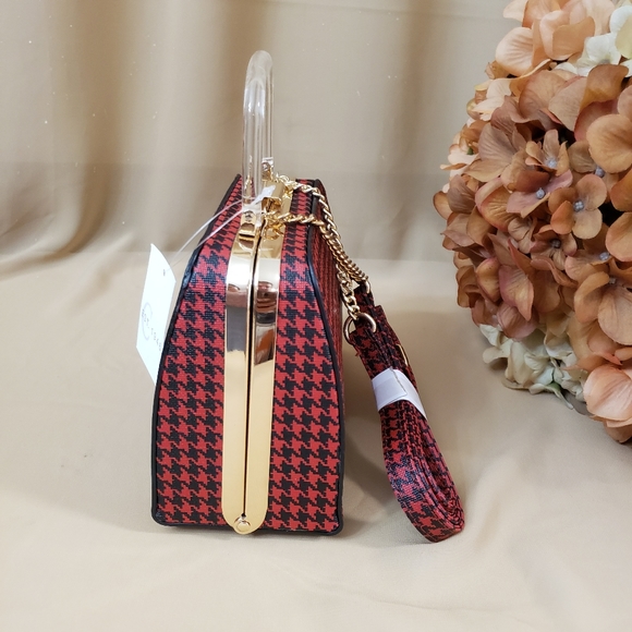 C Est.1946 mini Houndstooth handbag radiant red - Picture 7 of 16